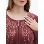 Халат Romeo Life світло-коричневий XL,2XL,3XL  велюр 3843-01